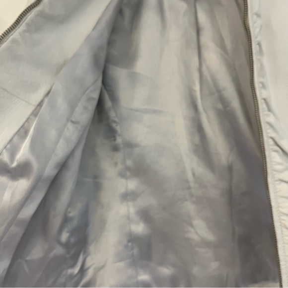 Wilson Leather Off White Leather Jacket Zip Front  Sz S - Picture 7 of 9